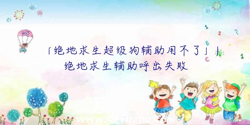 「绝地求生超级狗辅助用不了」|绝地求生辅助呼出失败